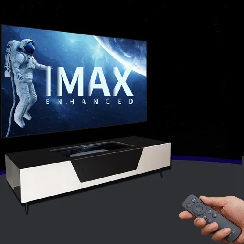 أثاث منزلي لغرفة المعيشة مزود بمحرك حامل تلفزيون ليزر مع خزانة متكاملة لشاشة عرض لجميع أجهزة عرض UST