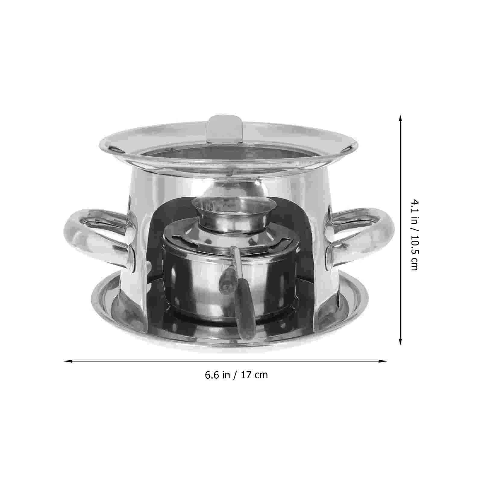 

Portable Stove Alcohol Burner Stainless Steel Pot Metal Small Tower Shape Silver Camping Supplies