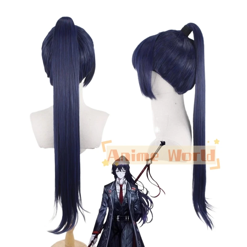 Game Limbus Company Hong Lu Deep Blue Cosplay Wig Synthetic Hair Heat Resistant Wig for Halloween Role Play Wigs