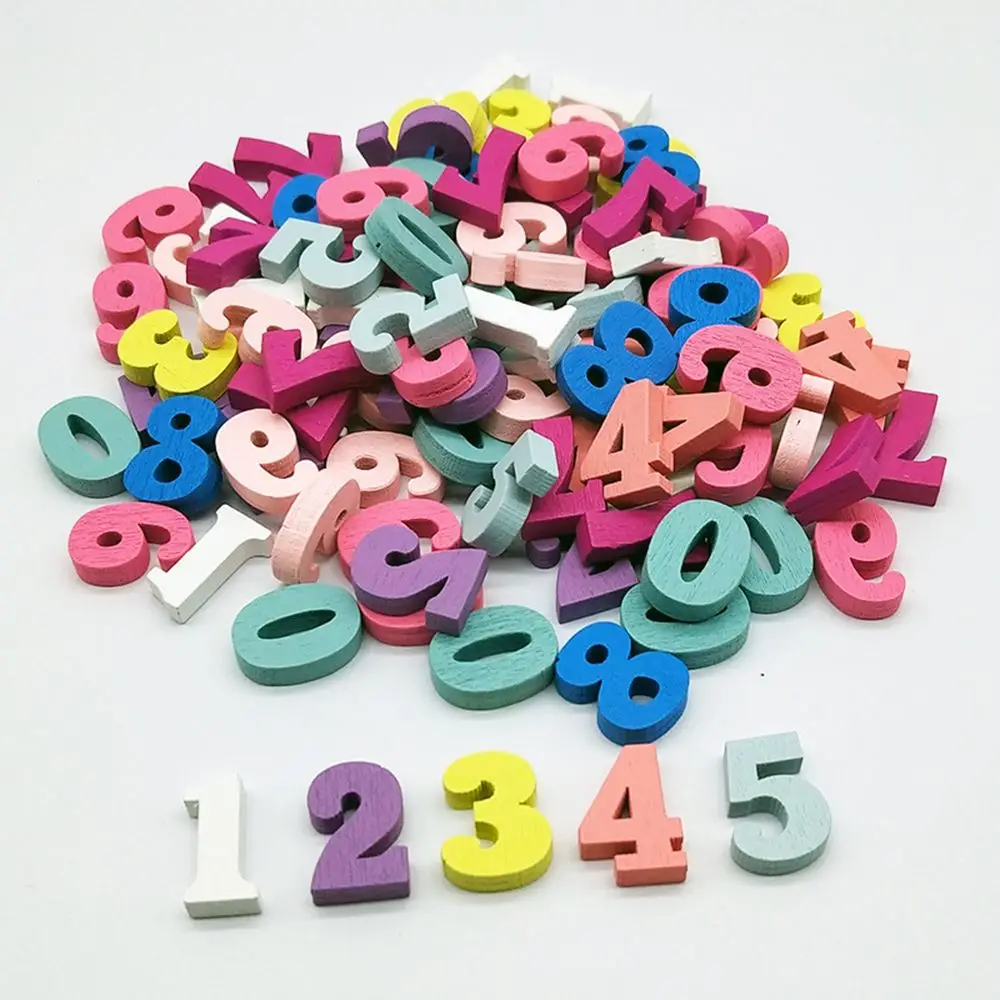 100Pcs/set Mixed Wooden Letters Home Decor Numbers DIY