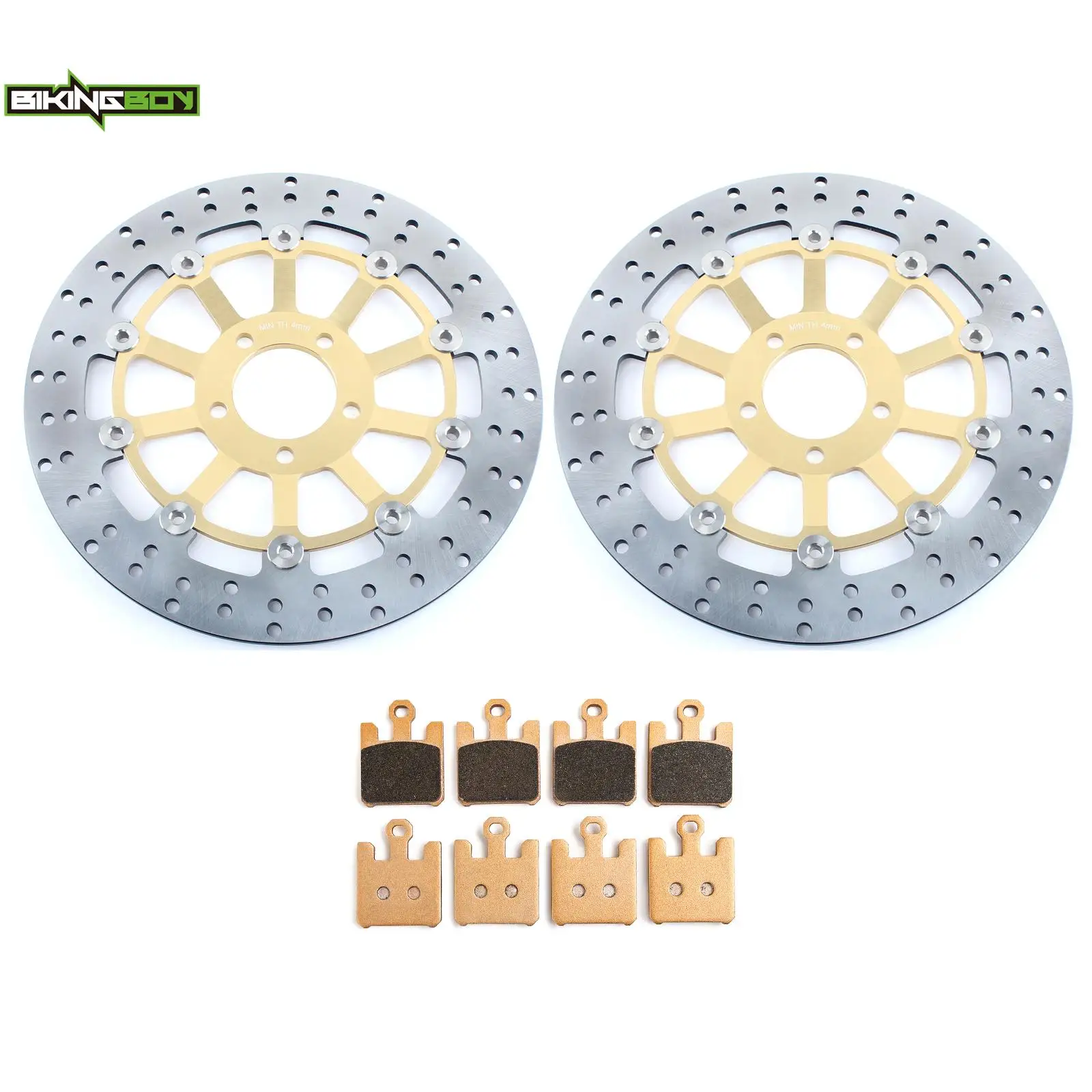 BIKINGBOY Front Brake Discs Rotors Disks + Pads For Kawasaki Ninja ZX12R ZX-12R 00 01 02 03 04 05 06 07 ZX 1200 Stainless Steel view 5