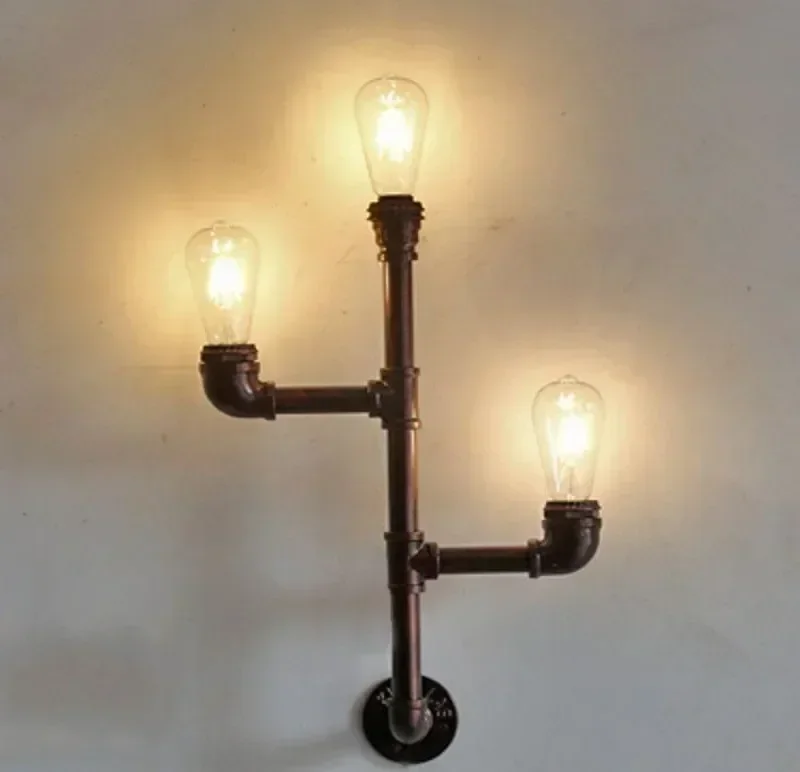 Loft Retro Creative Industrial Wind Long Aisle Decorative Wall Lamp Simple Restaurant Bar Wrought Iron Pipe Light