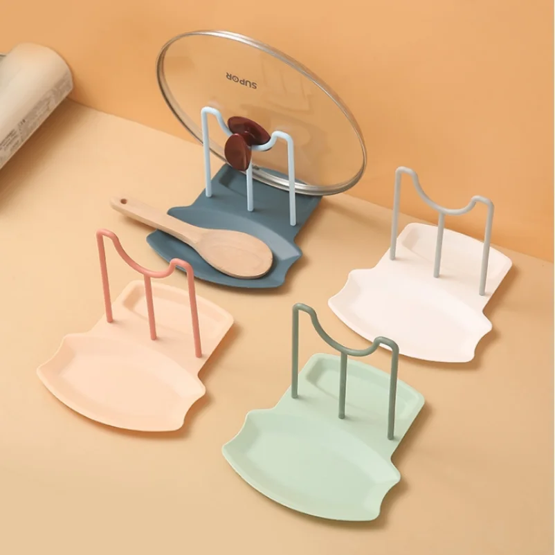 

Stainless Steel Pot Lid Rack Shelf Kitchen Organizer Chopstick Spoon Rest Spatula Rack Pan Cover Holder Stand Cooking Tools