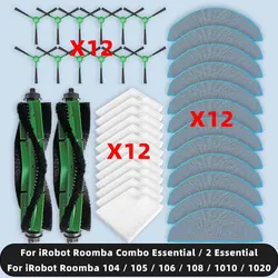Compatible For iRobot Roomba 104 / 105 / 106 / 108 / 1010 / 1020 / Combo Essential / 2 Essential Spare Parts Brush Filter Mop