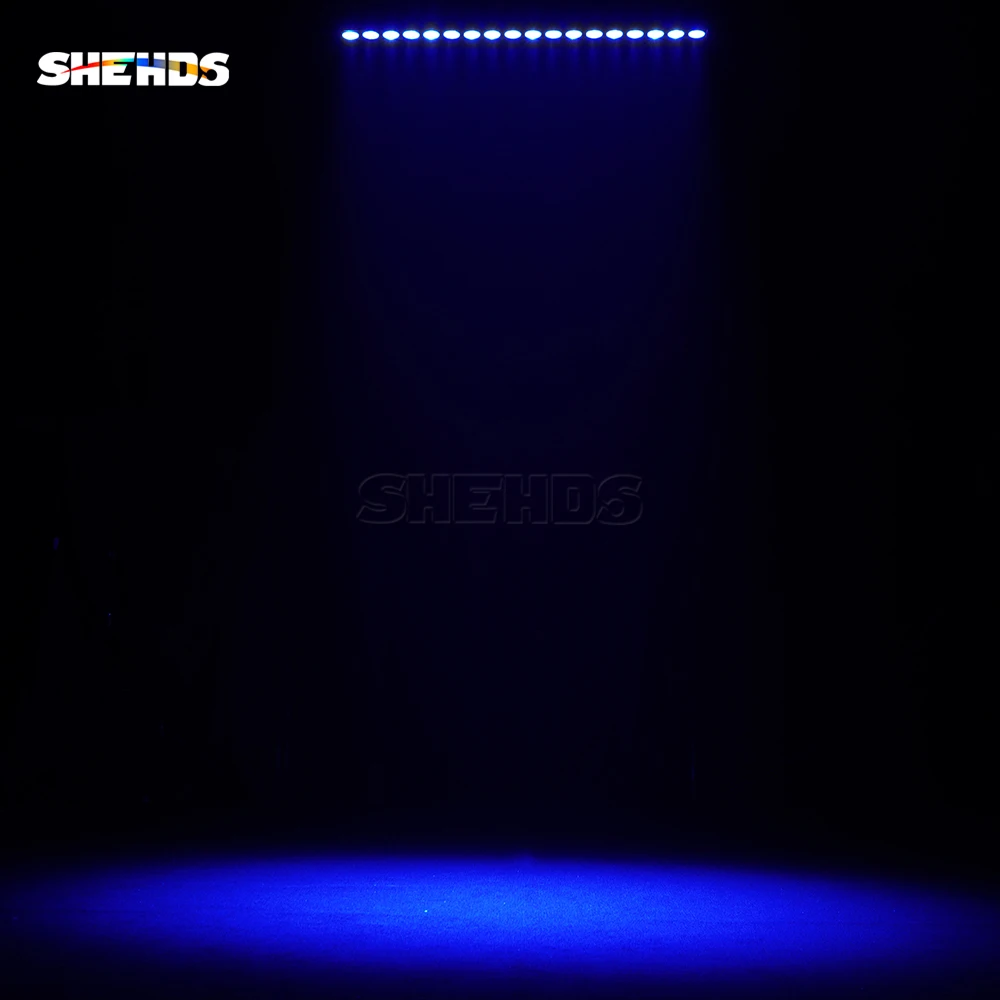 SHEHDS LED 18x18W RGBWA UV 6w1 Wash Wall Light PMMA Materiał akrylowy Soczewki Jednolity efekt mieszania kolorów dla DJ Disco Home Party