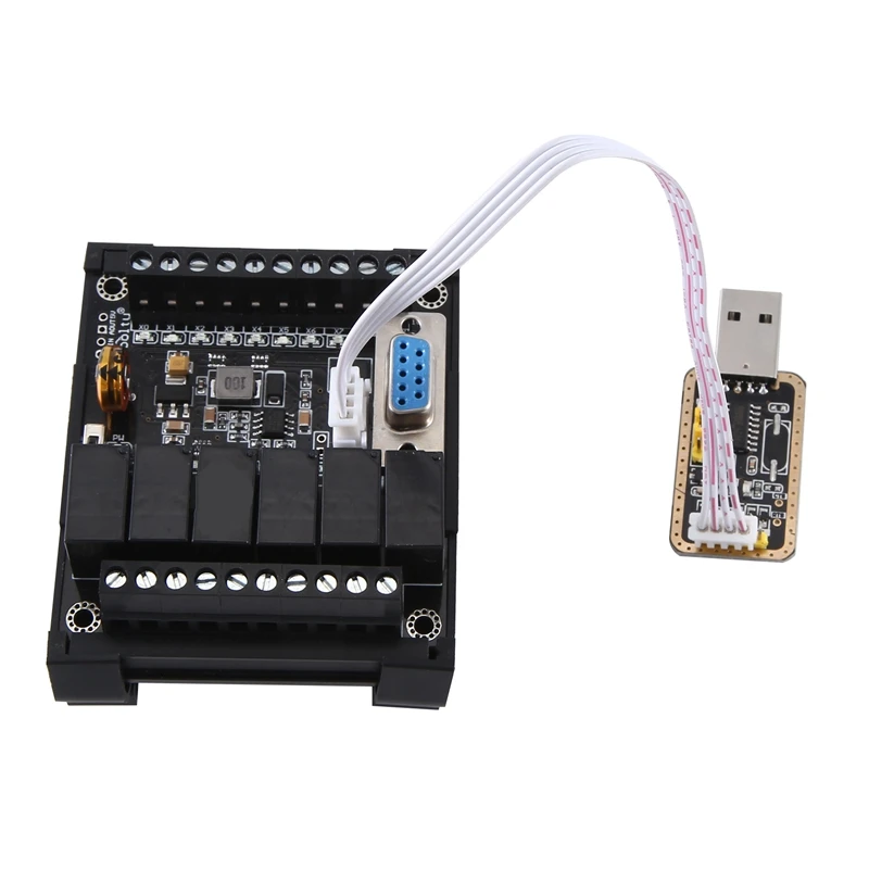 

Replacement PLC Industrial Control Board Fx1n-14Mr Module 14Mr Motherboard + Housing + USB Download Cable