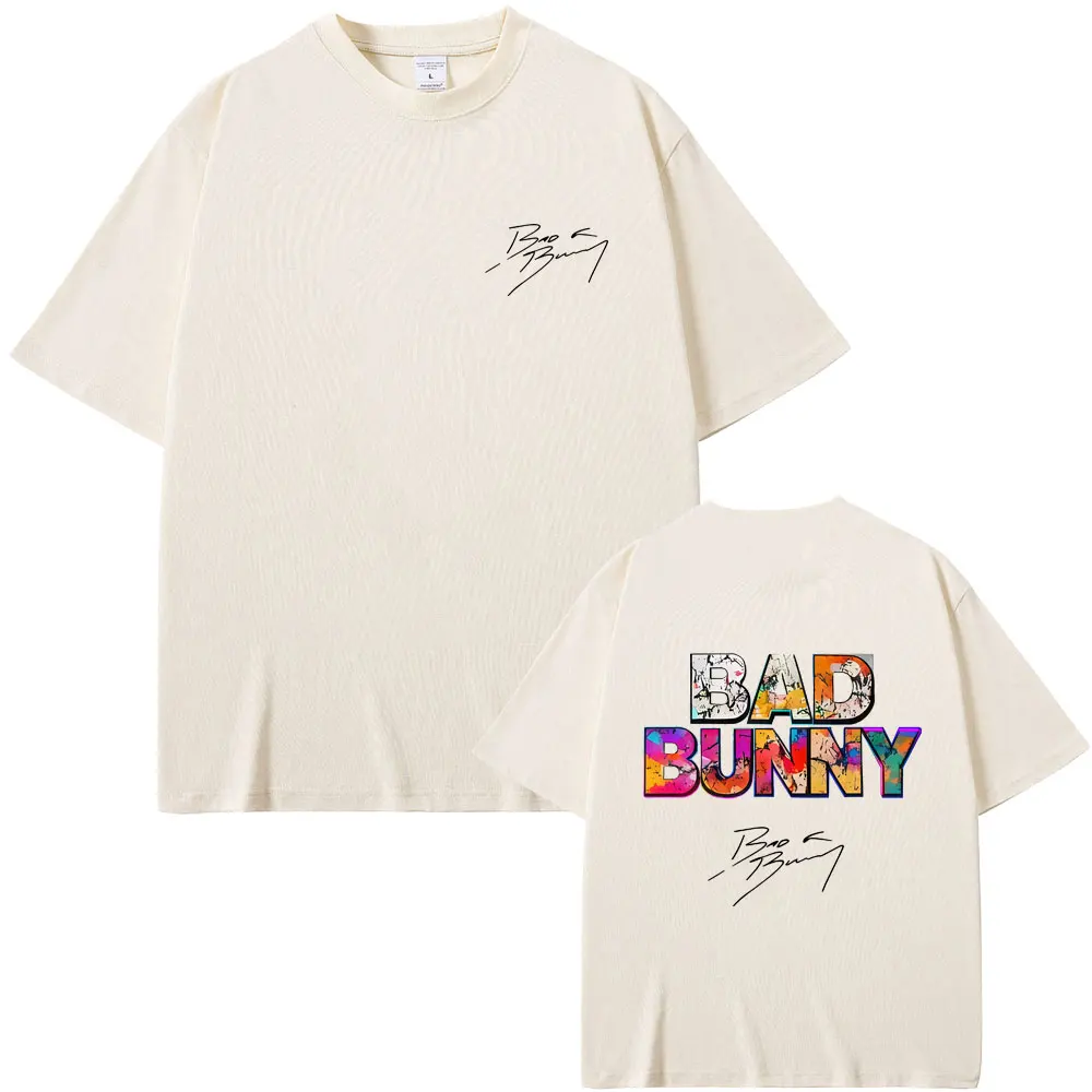 Hot Sale Rapper Bad Bunny Album Cover Print T-shirt Debi Tirar Mas Fotos DTMF Tees Men Women Fashion Hip Hop Oversized T Shirts