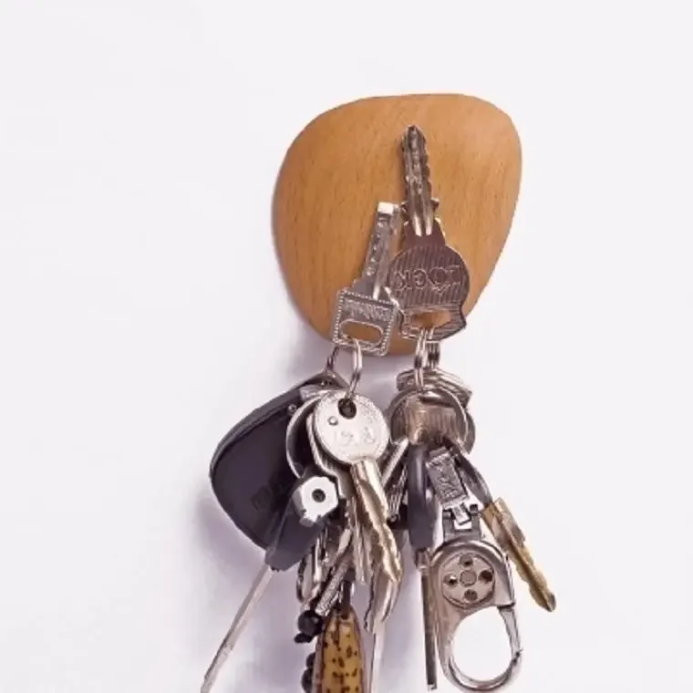 2pcs Walnut Storage Rack Key, Creative Hall Wall Decoration, Change Note Hook