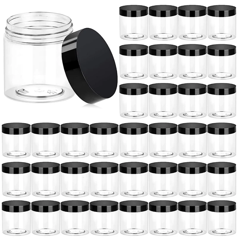 4OZ Plastic Jars Round Clear Cosmetic Container Jars for Lotion Cream Ointments Makeup Samples Pot Travel Storage