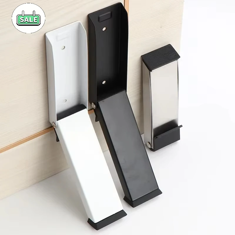 Square Door Stop Anti-collision Foot Touch Random Stop Magnetic Door Stopper Nail-free Folding Foot Door Positioner Brake