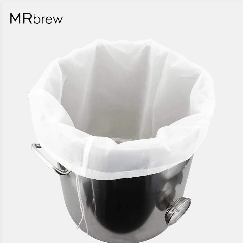 Bolsa de filtro de malla 120 para cerveza casera, colador de masa de mosto para hervir Malt, bolsa coladora de alimentos de nailon para zumo de leche y nueces de cerveza