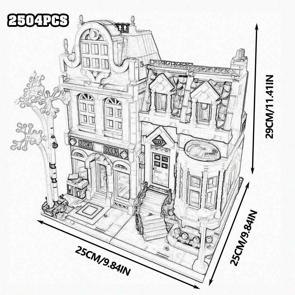 Creative Expert Bricks Bank Cafe Corner MOC Street View City Model House Pet Shop Town Hall Downtown Diner Bouwstenen Speelgoed