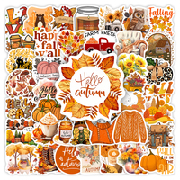 Autumn Fall Stickers Pumpkins  Aesthetic DIY Gift Kids Toy Waterproof Graffiti Decal for Laptop Phone Luggage Bottles Decorative