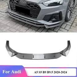 Car Front Bumper Lip Spoiler Splitter Diffuser Retrofit A5 8W TFSI TDI S-Line For Audi A5 S5 B9 B9.5 2020-2024 Facelift Bodykits