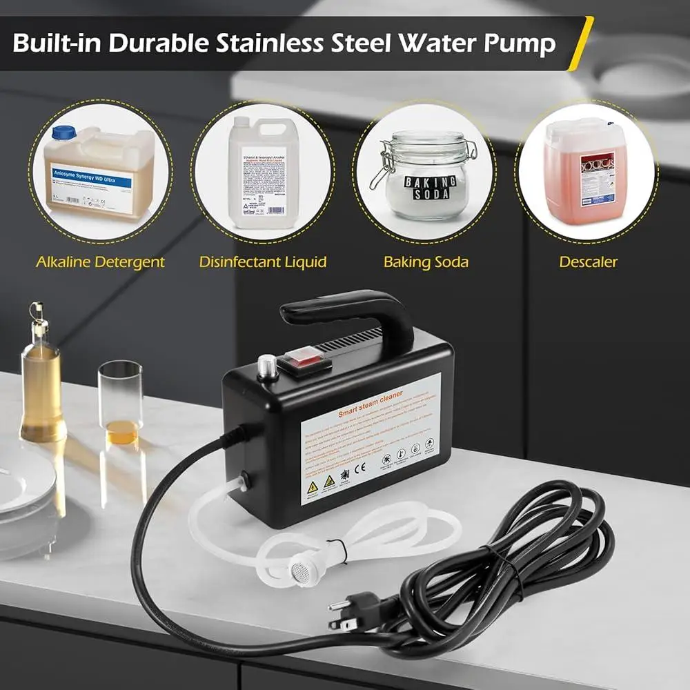 High-Pressure Handheld Steam Cleaner 1700W Portable Car Detailing Powerful Steam Machine with Nozzle Brushes and Storage Case