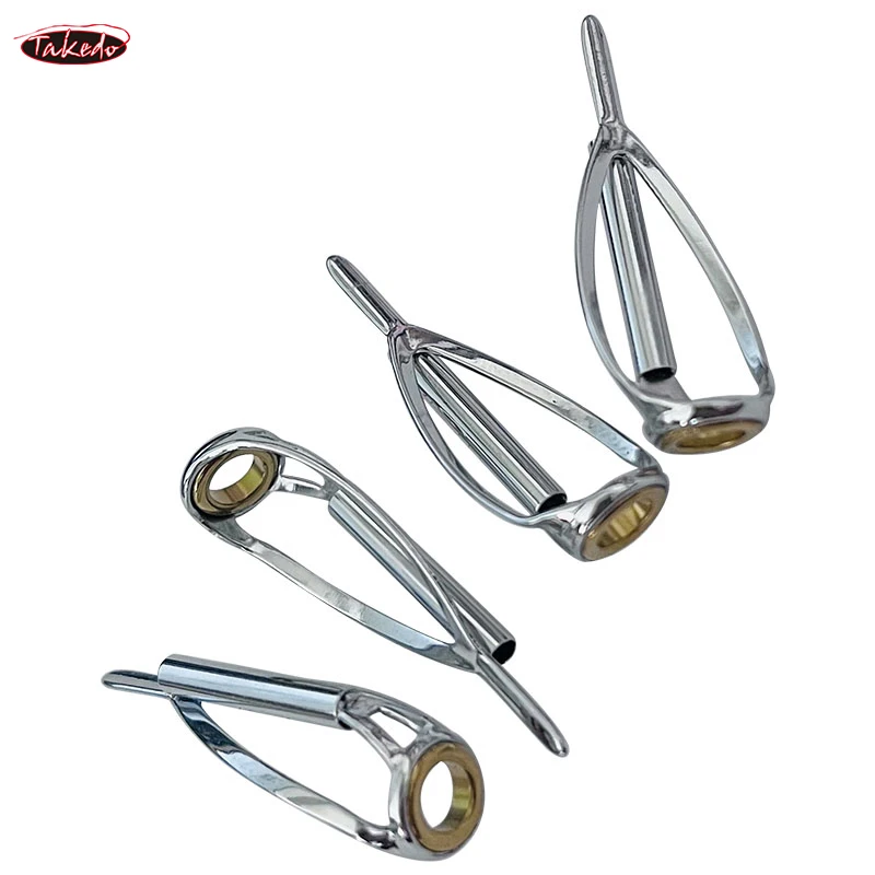 TAKEDO TN75-1 5 Sets Spinning Medium Fishing Rod Guide Stainless Steel Bracket Ceramics Rings DIY Fishing Rod Accessories view 5