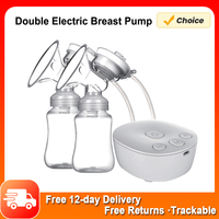 Double Electric Breast Pump Hands Free Breast Pump for Breastfeeding 2 Modes & 9 Adjustable Levels Low Noise Anti-Backflow