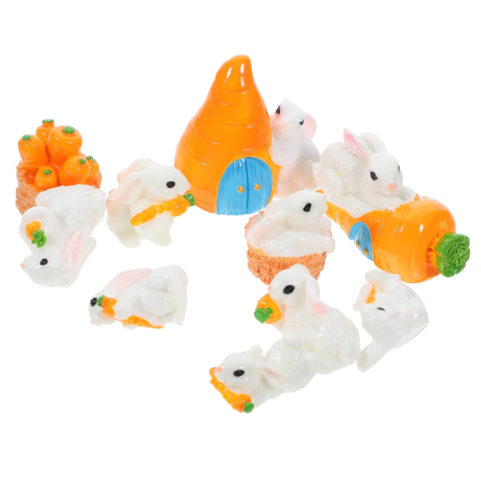 

1Set Succulent Decoration Mini Rabbit and Carrot Resin Figurines Garden Bonsai Decor Micro Landscaping Ornament