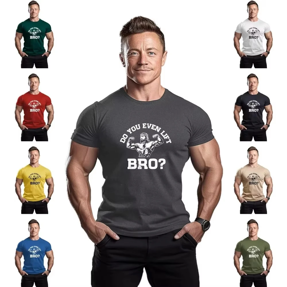 Cotton Fitness Leisure Sports Basketball Soccer Do You Eveb Lift BRO Mens Bodybuilding T-Shirt Gym Training Top Fashion Workout