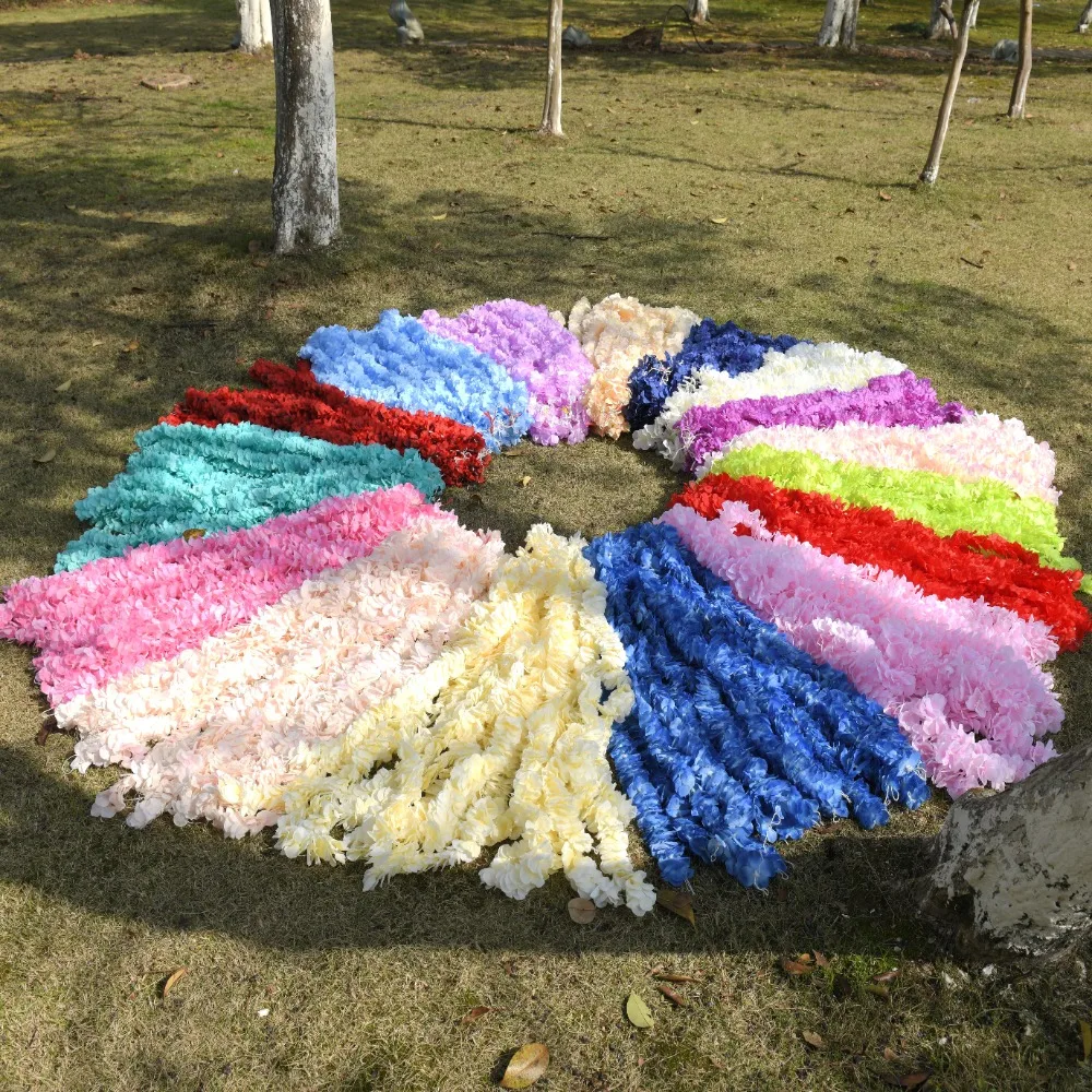 Ghirlanda di glicine vite di fiori di seta artificiale per la casa decorazione del giardino di nozze bianco Rattan appeso a parete fiori finti