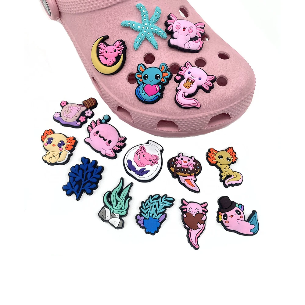 16Pcs Cute Animal Salamandrid Shoes Charms Cartoon Clog Sandal Garden Shoe Decoration Accessorie Buckles Kids Party Gifts