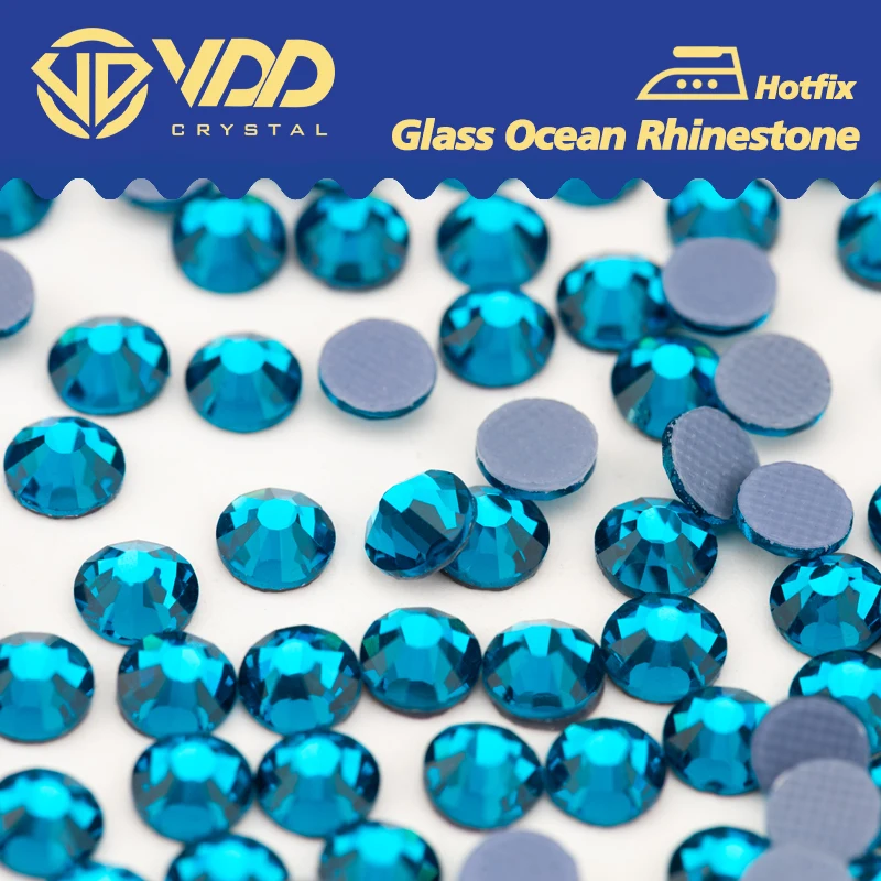 VDD 025 Indicolite Glass Rhinestones Flatback Crystal Hotfix Strass Glitter Stones For Clothes Shoes Crafts