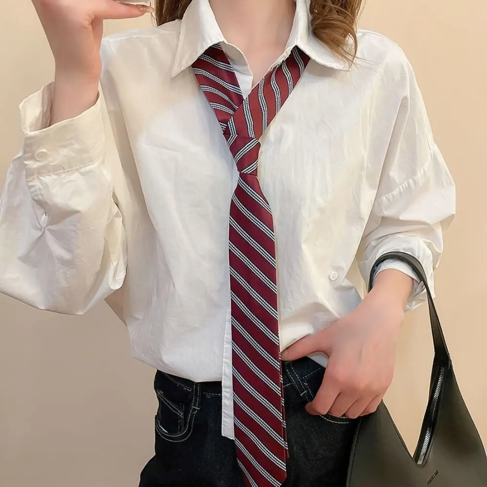 Temperament Korean Striped Tie Stripe Y2K JK Uniform Necktie Harajuku Style College Style Waist Belt Men