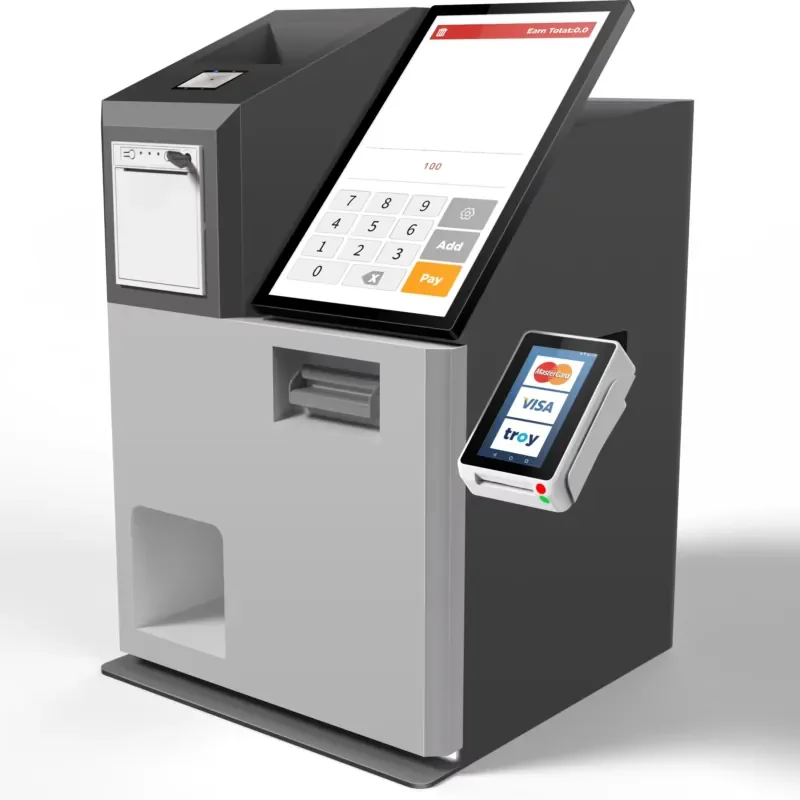 Self Service Cash Recycler Kiosk with Coin and Bill Acceptor Dispenser Payment Machine