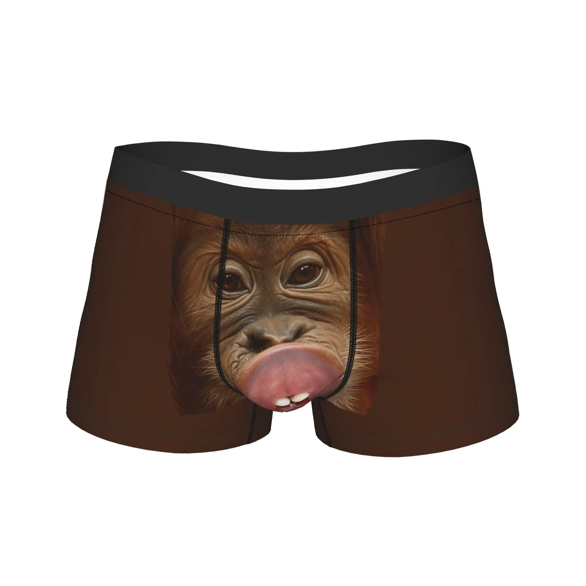 Baby Orangutan Big Lips With Teeth Close Up Boxer Brief  Underwear Quality Men Classic Trunk Printed Plus Size Underpants