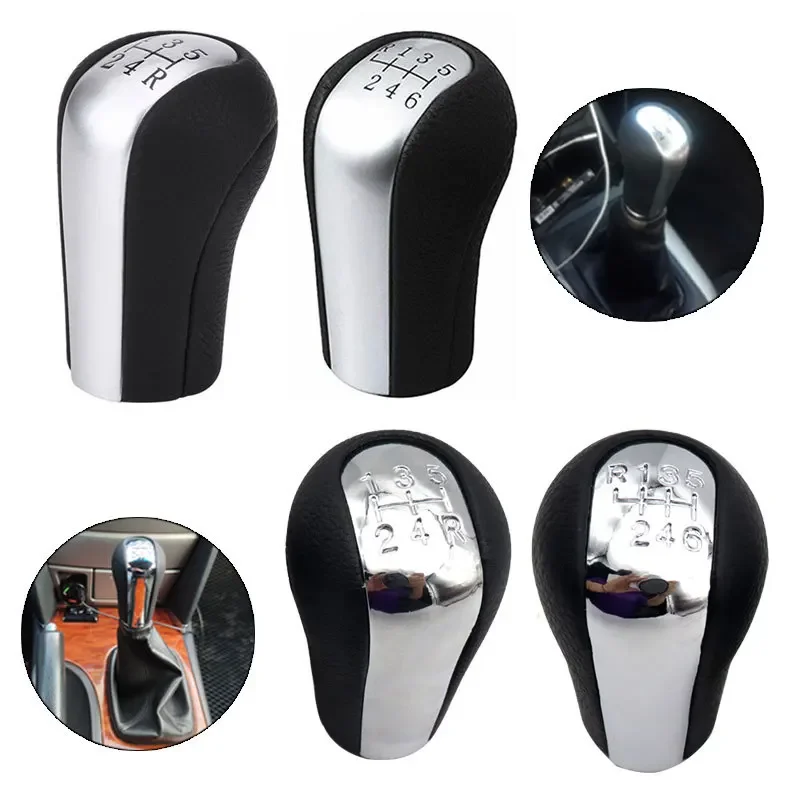 5 / 6 Speed Gear Shift Knob Manual Stick Shift Shifter for Toyota Corolla 1998-2003 AYGO Verso RAV4 YARIS VITZ Matte Silver