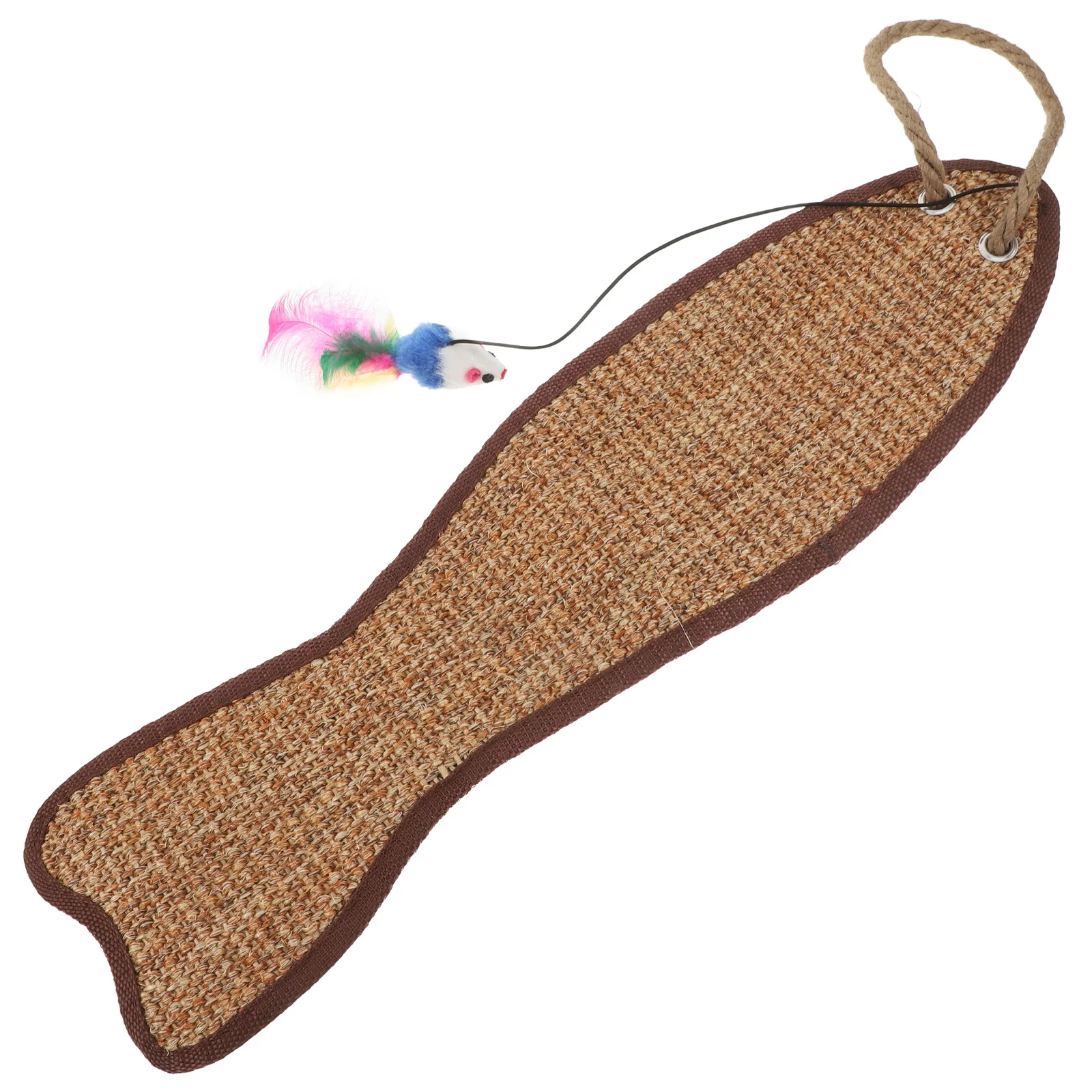 

1Pcs Cat Scratching Mat Fish Shaped Sisal Protective Pad Rolling Furniture Cover Scratch Resistant Pet Playing Cushion