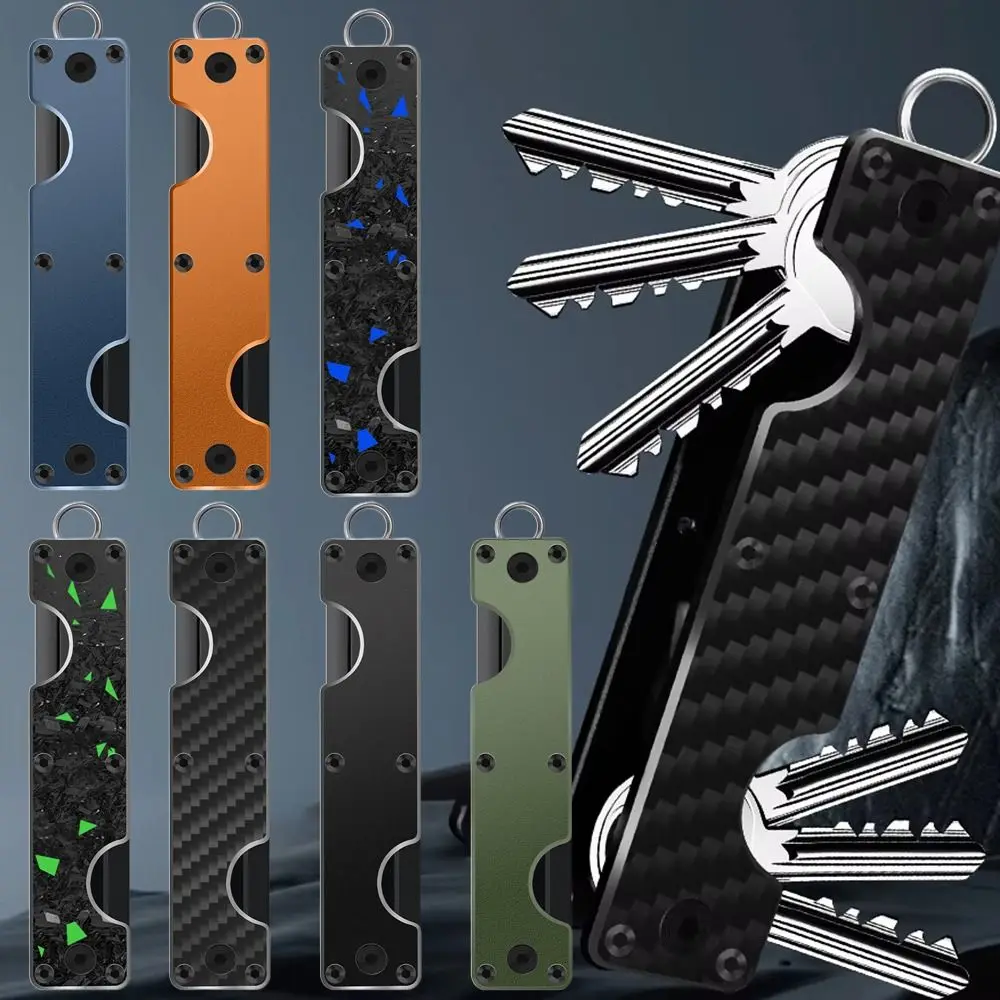 New Metal Key Organizer Holds 10-12 Keys Aluminum Alloy Minimalist Key Case Holder Compact Keychain Keys Fob