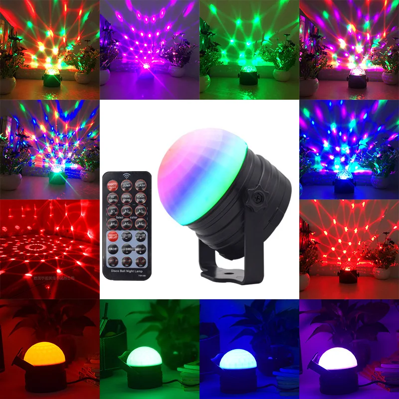 

Stage Light 6W RGB Color LED Crystal Magic Ball Led Lamp Laser Light for DJ Wedding Christmas Projector Party Disco With Remote