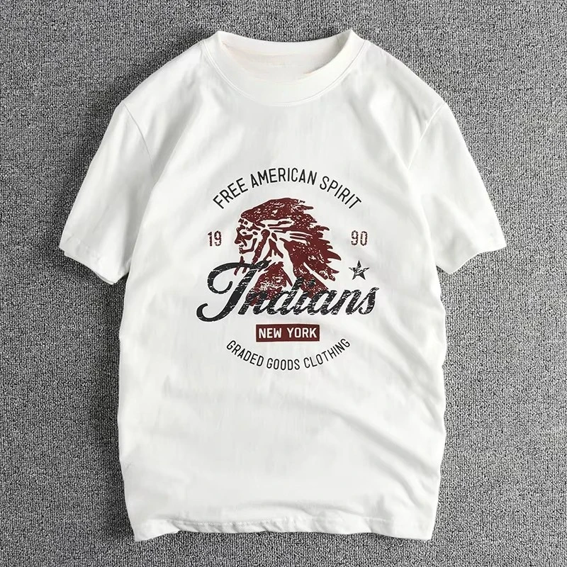 

Retro Motorcycle T-shirt Men's Summer Comfortable Loose Short-sleeved Cotton Crew Neck Top Fashion Trend Men's Clothing