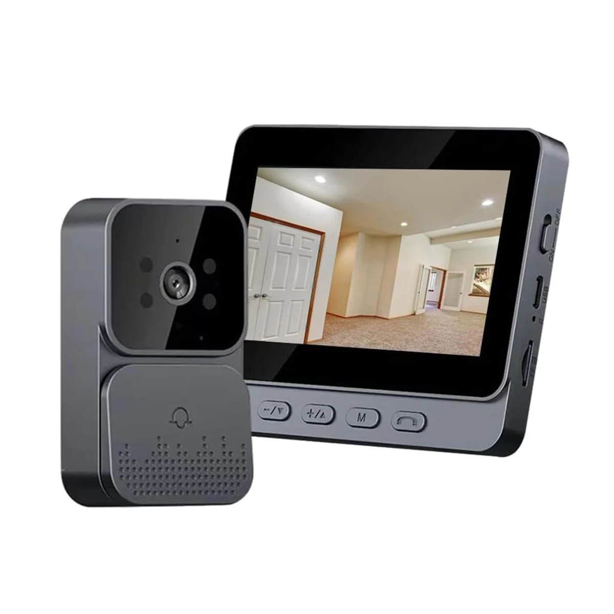 

Умный видеодомофон с 4,3-дюймовым дисплеем, CCTV, аккумулятор для домашней безопасности, беспроводной дверной телефон для домашнего использования