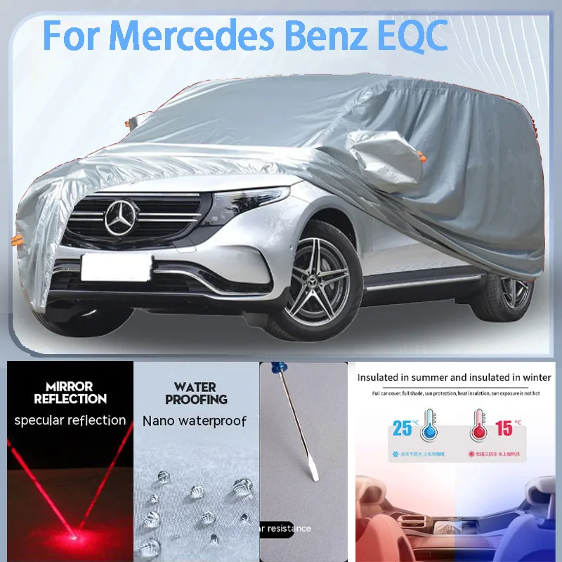 

For Mercedes Benz-EQC Full Car cover with UV protection and Winter Insulation roles,Rainproof,Snowproof Ati-frost properties.