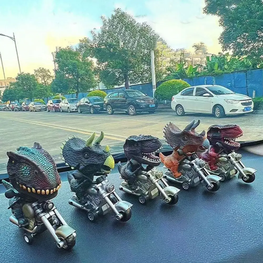 

Dinosaur Modeling Pullback Motorcycle Car Ornaments Simulation Locomotive Car Miniature Item Animal Figurines Dinosaur Car Decor