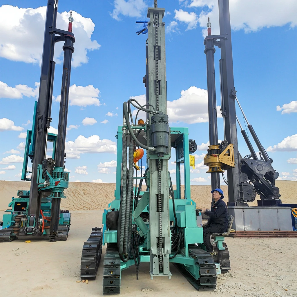 Máquina de driver de pilha solar fotovoltaica com driver de poste solar