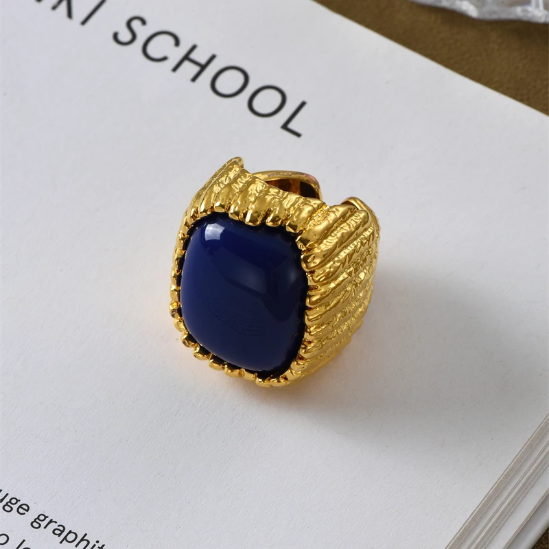 Big colored resin chunky rings for women statement cocktail rings luxury designer jewelry new in 2024