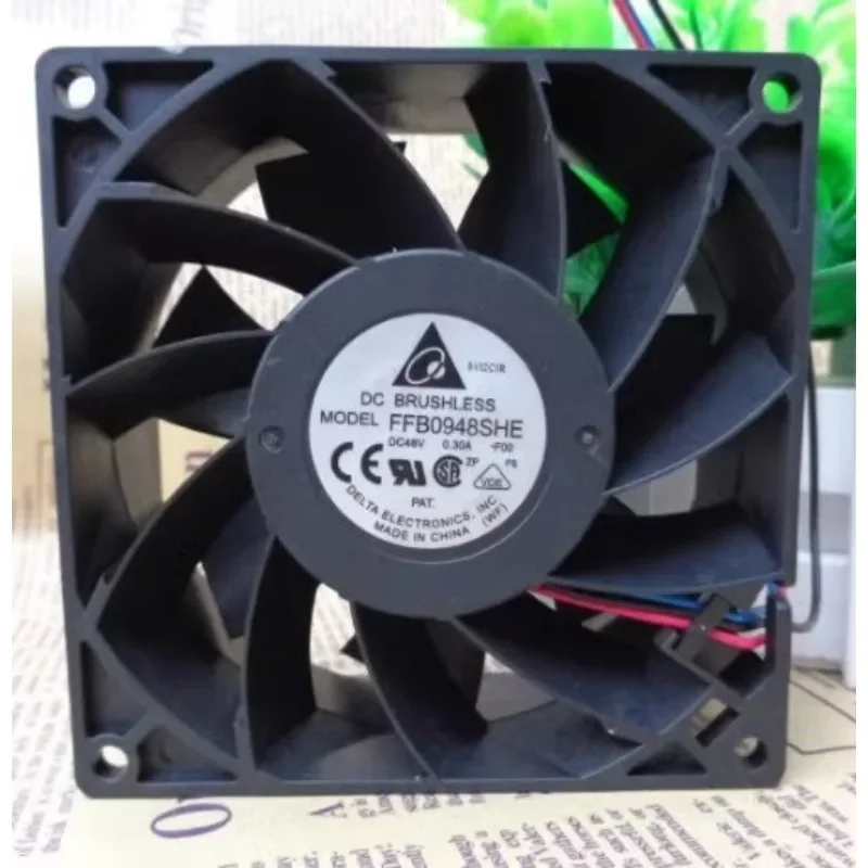 Original New Fan For Delta FFB0948SHE-F00 48V 0.30A 9CM 9038 3-wire Variable Frequency Cooling Fan 90*90*38mm