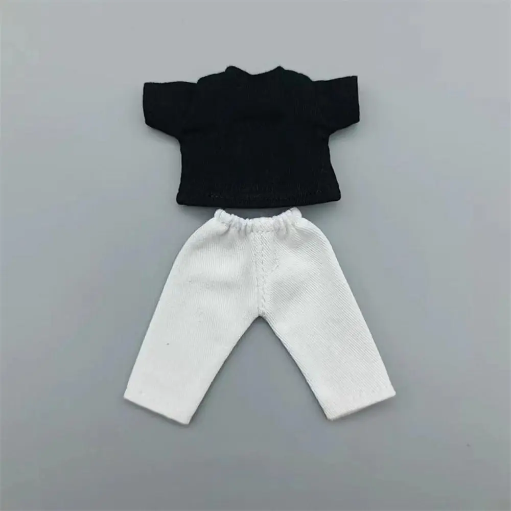 Fashion Doll Clothes For 1/11 OB11 Dolls Denim Trousers For 1/12 Bjd/GSC Doll T-shirt Mini Cute Doll Pants DIY Doll Accessories