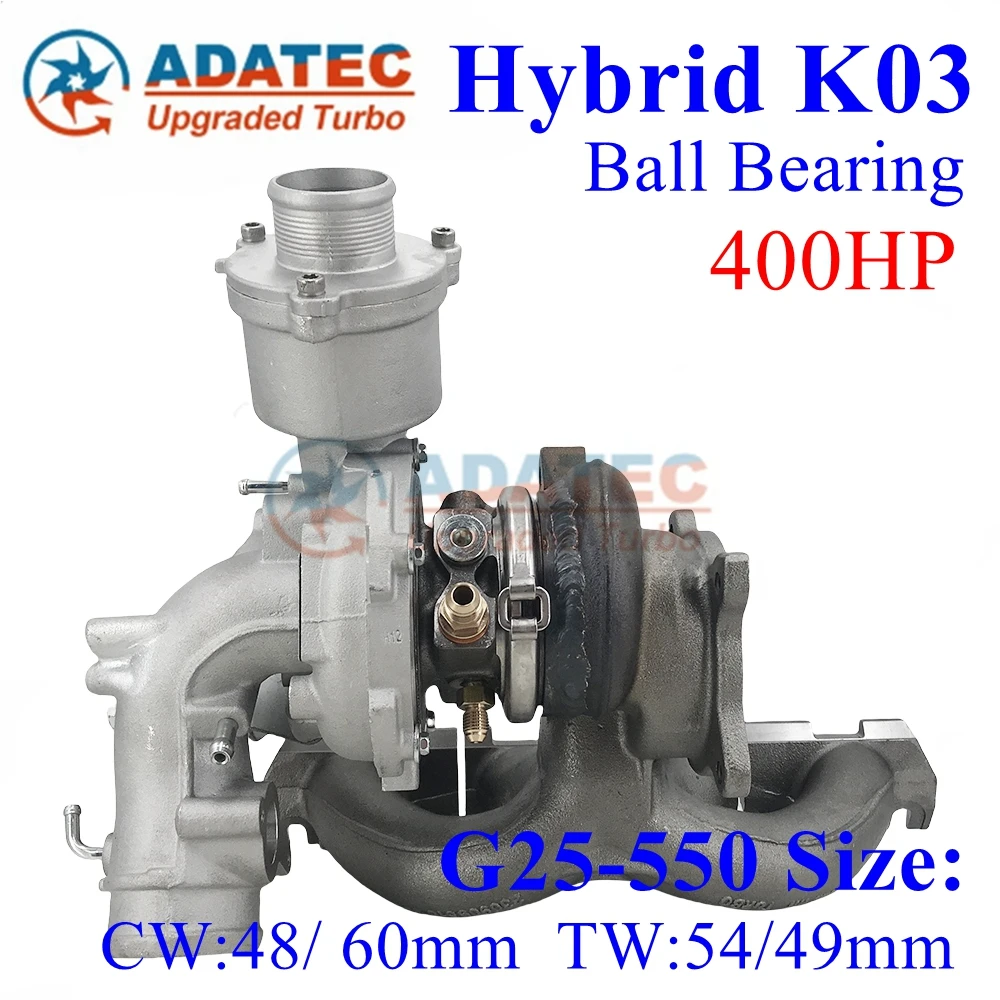 

Turbocharger 400HP 53039880291 Hybrid K03 Ball Bearing G25-550 Size 06H145702T 53039700291 Turbine for Audi A4 2.0 TFSI (B8) 13