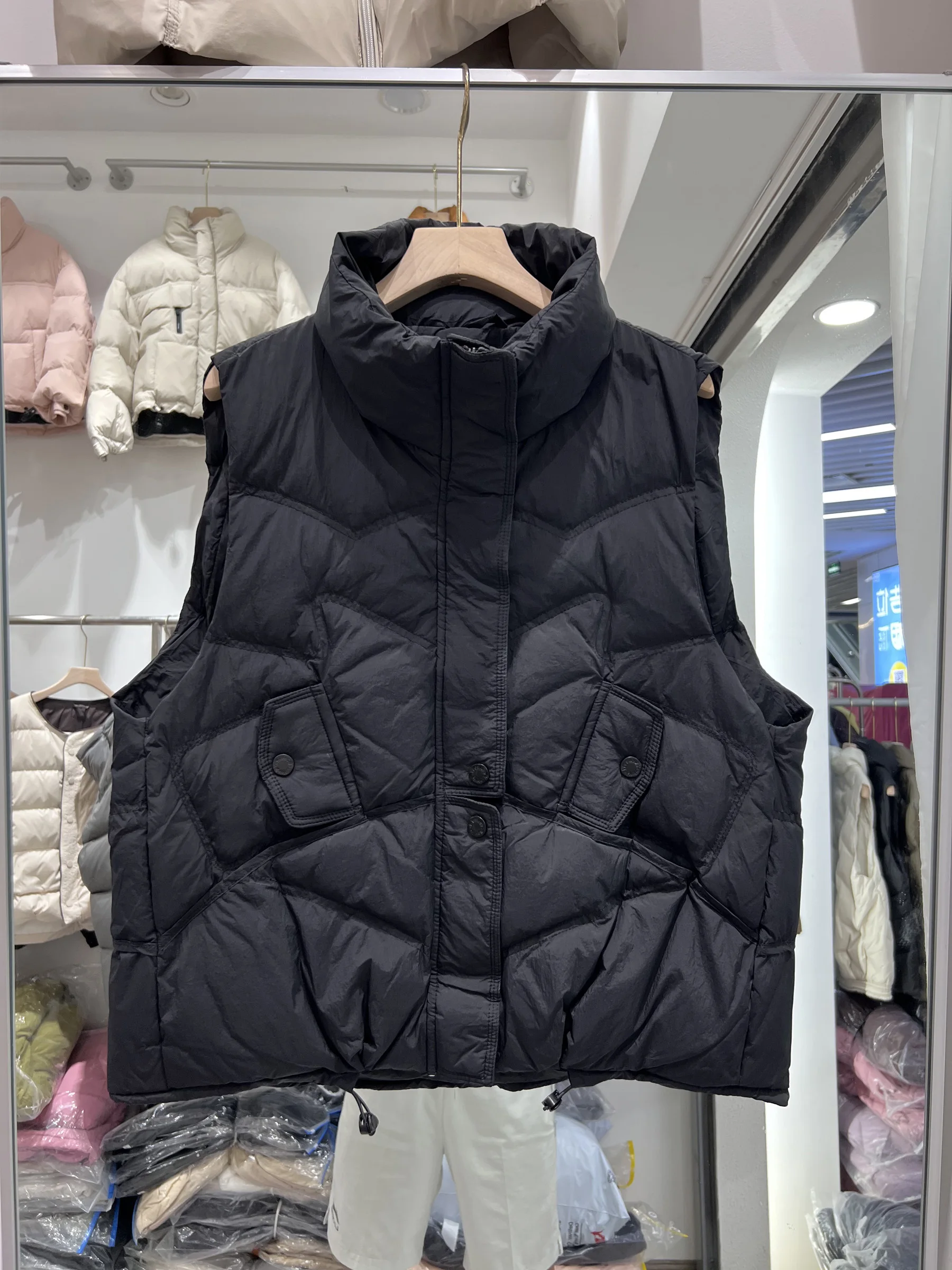 سترة نسائية غير رسمية على شكل بطة بيضاء بياقة واقفة 2025 موضة جديدة فضفاضة بلون سادة على الطراز الغربي #3