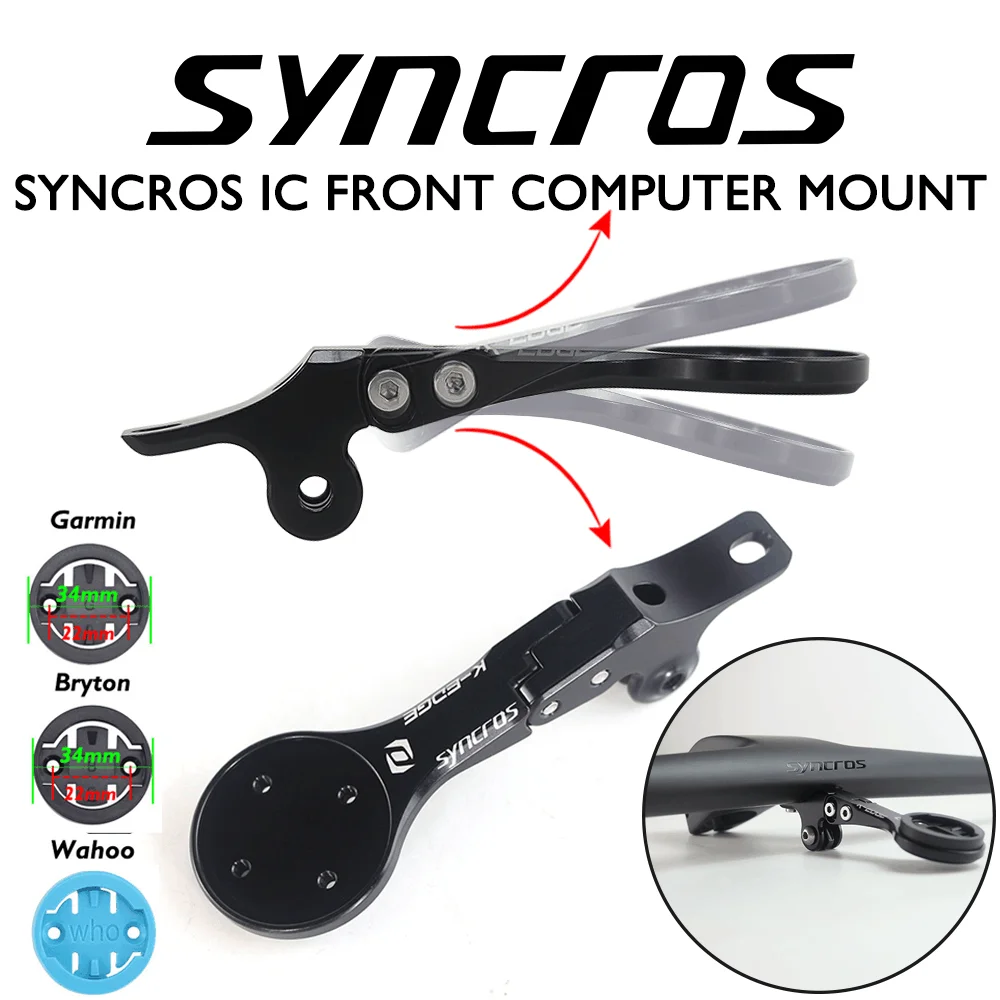 Syncros Supporto per luce per bicicletta Supporto per cronometro da ciclismo per Garmin/Wahoo/Bryton Adatto a Syncors IC MTB Manubrio integrato