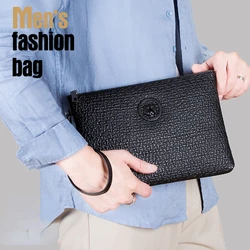 First layer cowhide man bag for man Horizontal Square business commuting men·s wallet Japanese and Korean wrist strap man bag