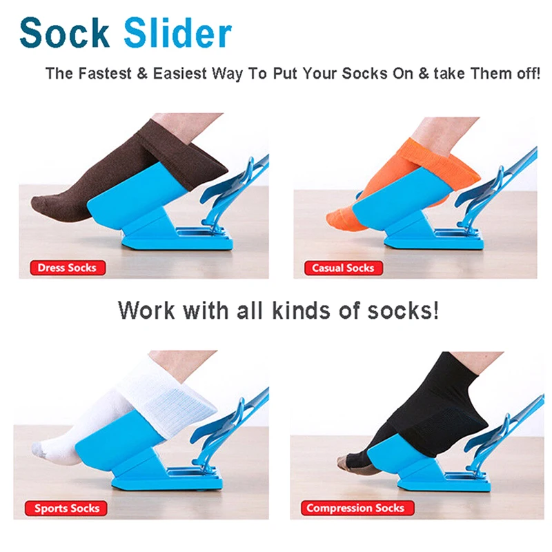 1 PC Injuries Supplies Elderly Helper Wearing Sock Aids Unique Cradle Design Portable Plastic System Flexible Sock Stocking Aid