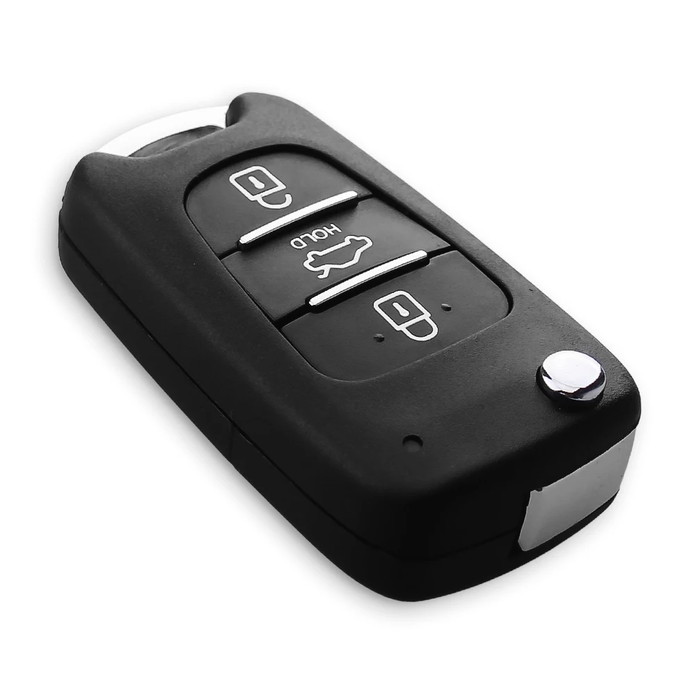 KEYYOU 3 Buttons Modified Car Flip Folding Key Shell Remote Fob For Hyundai I30 IX35 I20 Hold Buttons