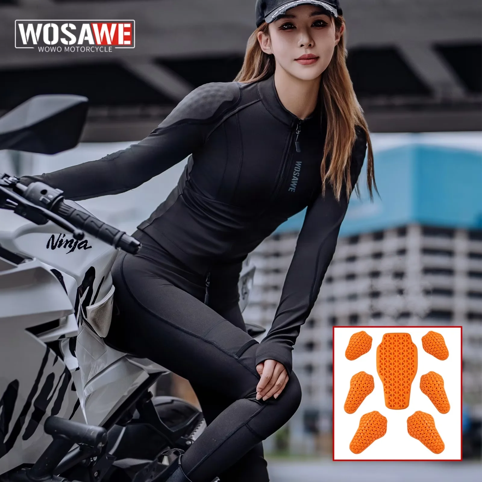

WOSAWE Women Motorcycle Jacket Pants Four Season Breathable New Moto Motocross Jacket Suit Touring Motorbike Clothing