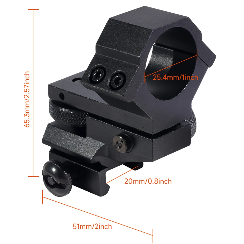 25.4mm Aser Flashlight Tactical Mount Sight Mount Ring Low Profile Double Nails Clips for Rifle Scope Picatinny Rail Mount