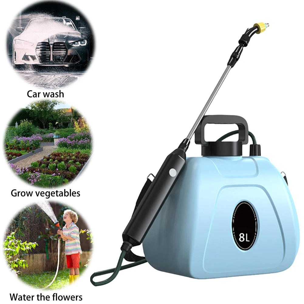 

8L Shoulder Pesticide Sprayer Electric Backpack Sprayer Rechargeable Automatic Sprayer Bottle with 3 Nozzles for Glass Cleaning